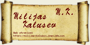 Milijas Kalušev vizit kartica